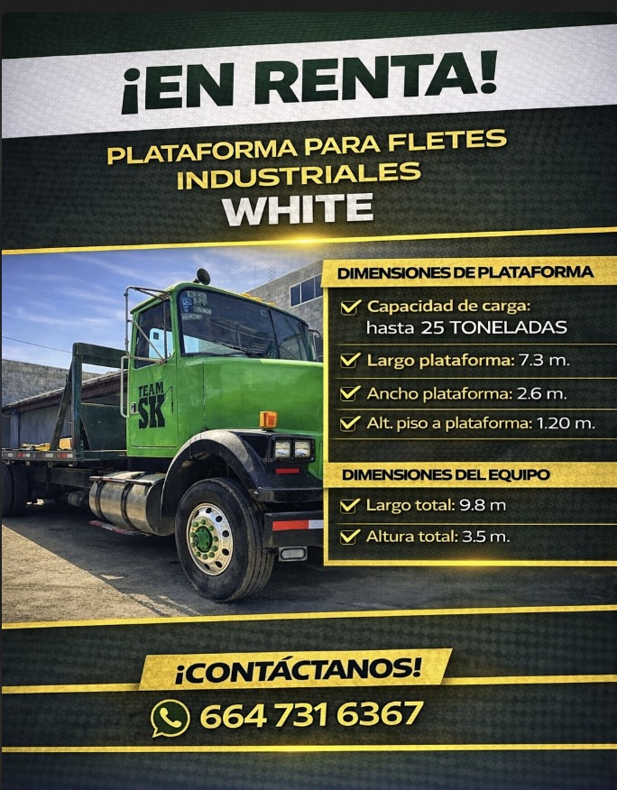 Renta de plataforma económica para fletes industriales en Tijuana